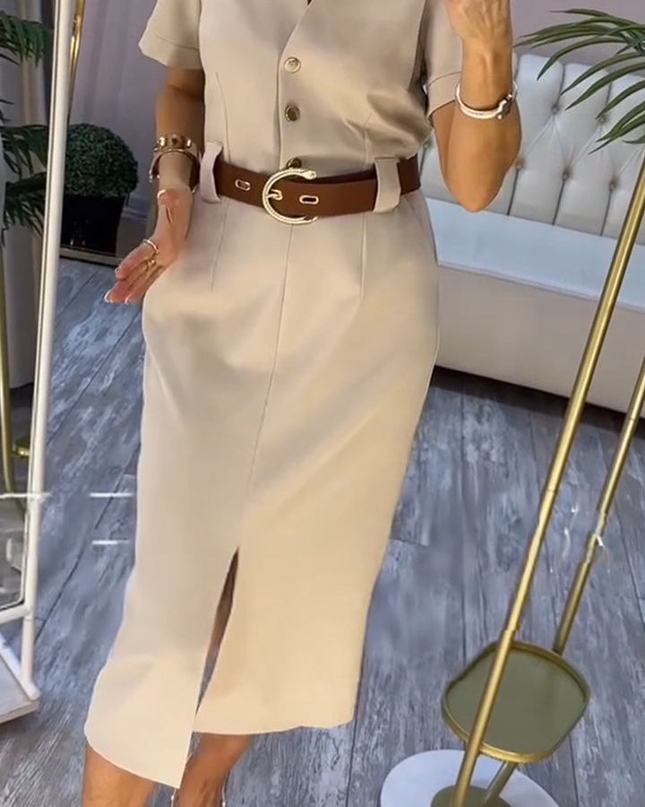 Deima | Luxurious Dress with Belt and Slit