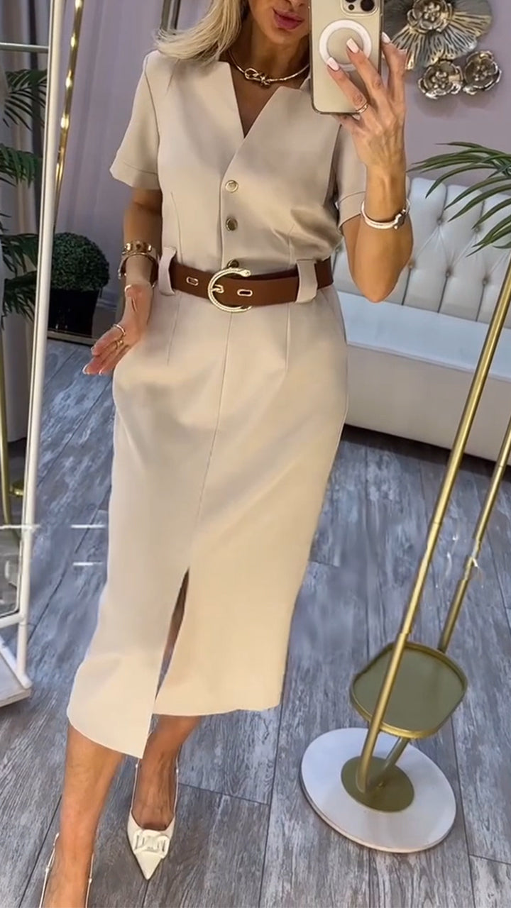 Deima | Luxurious Dress with Belt and Slit