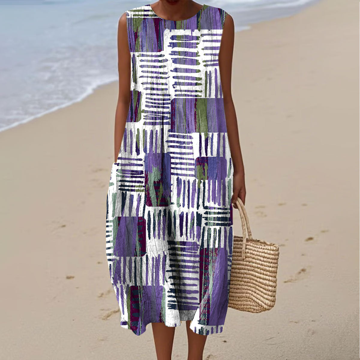 Lyca | Dress with Block Print and Pockets