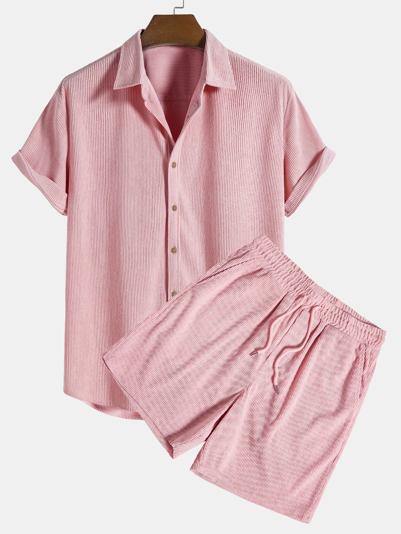 Men’s Two-Piece Summer Set – Breezy Rib Design & Relaxed Fit
