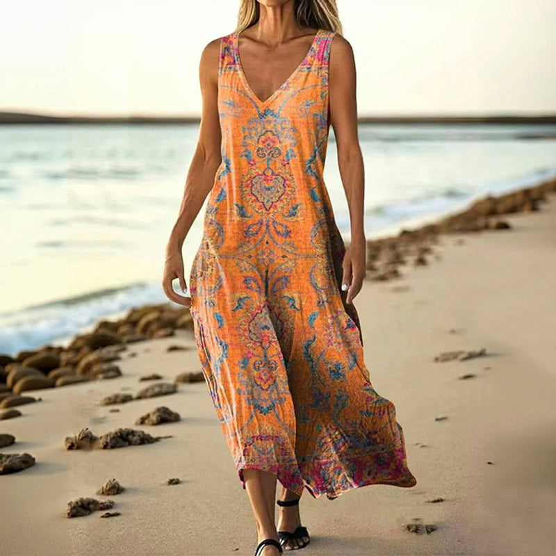 Phoebe | Stylish Vintage Dress with Ethnic Design and Modern Cut