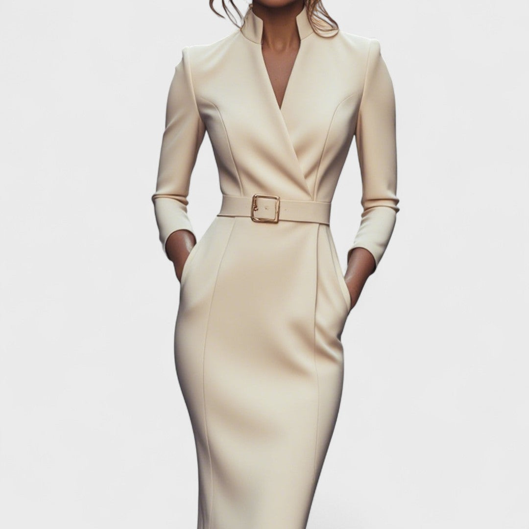 Women's dress | elegant midi wrap with belt
