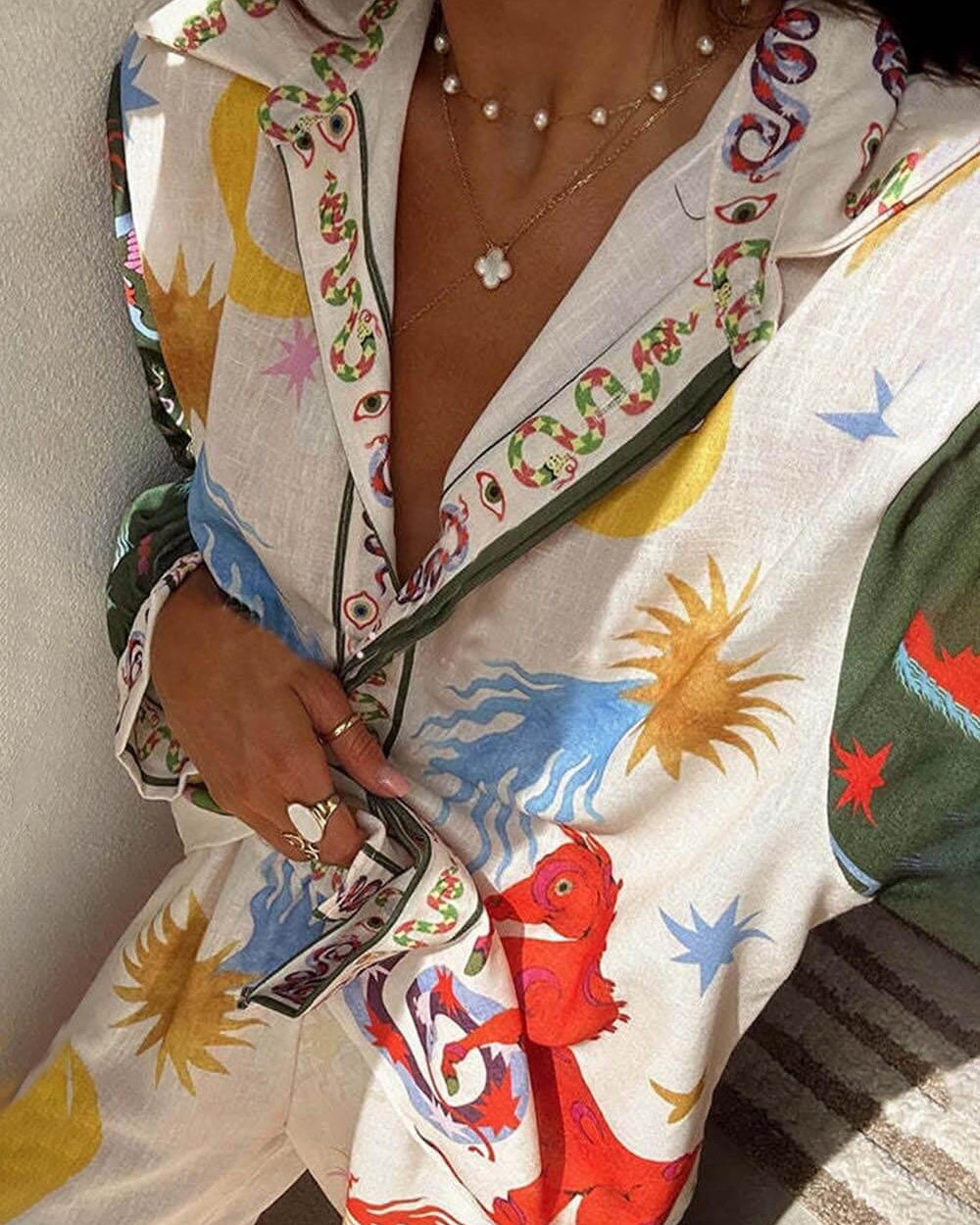 Jose | Long Sleeve Top & Elastic Pants Set