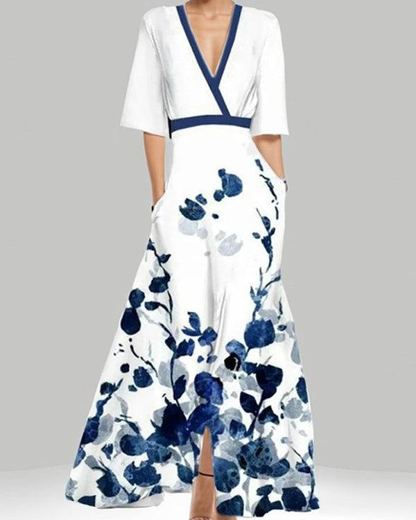 Lea | Seaside Glam Mid Sleeve Maxi Dress Ensemble