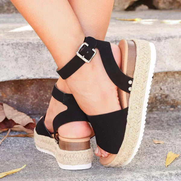 Women’s Platform Espadrille Sandals with Ankle Strap