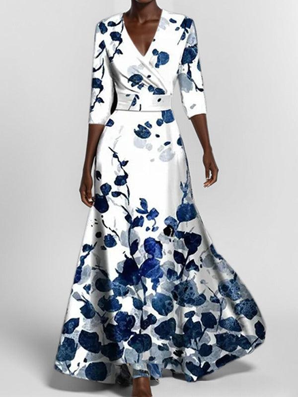 Lea | Seaside Glam Mid Sleeve Maxi Dress Ensemble
