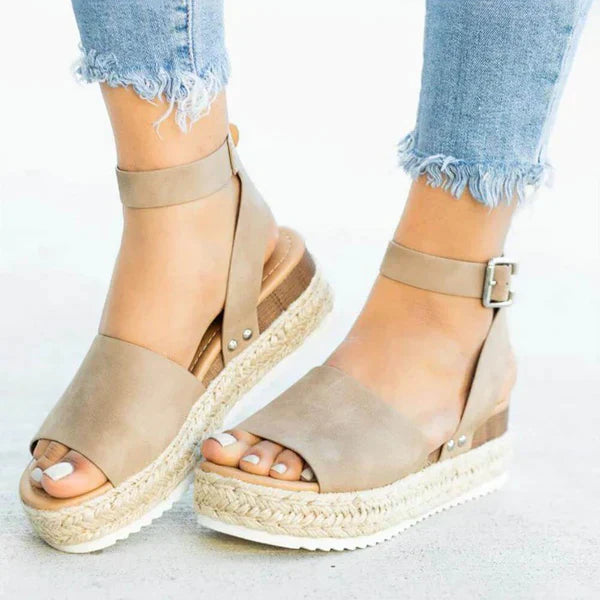 Women’s Platform Espadrille Sandals with Ankle Strap