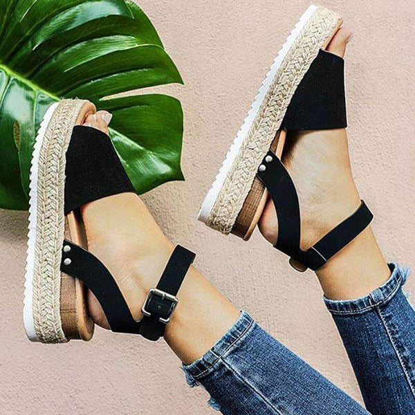 Women’s Platform Espadrille Sandals with Ankle Strap
