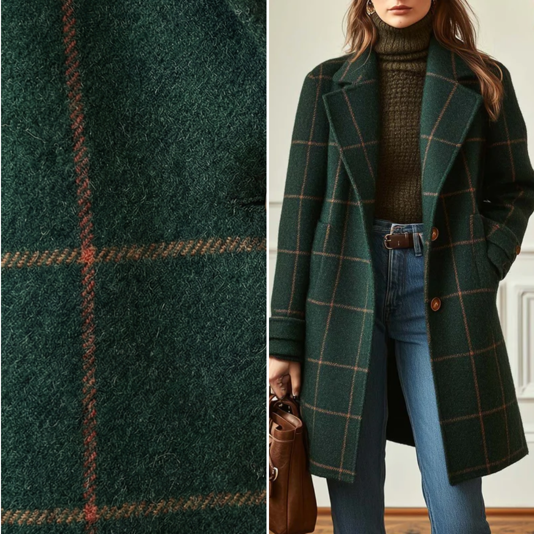 Women's plaid coat in a classic cut