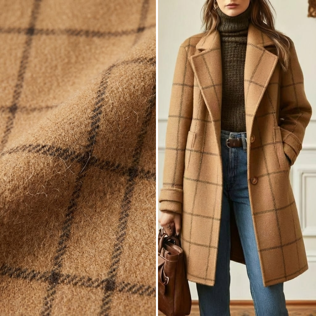 Women's plaid coat in a classic cut