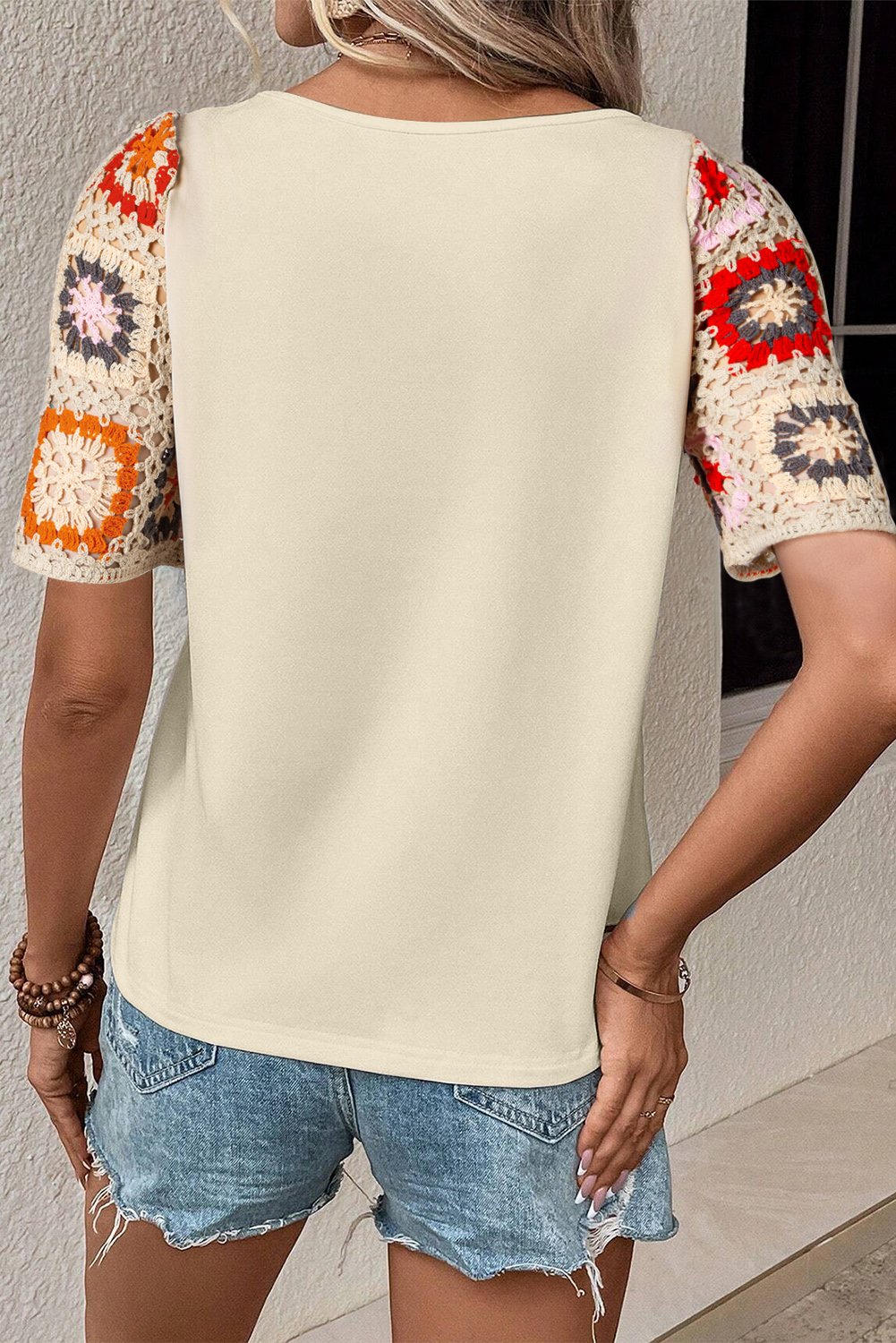 Meribeth | Crochet Top with Floral Pattern