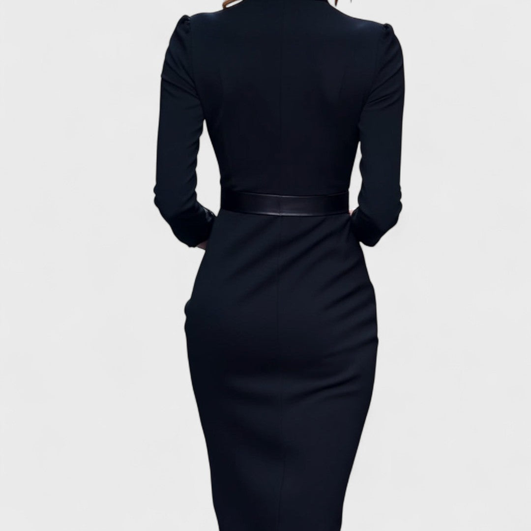 Women's dress | elegant midi wrap with belt