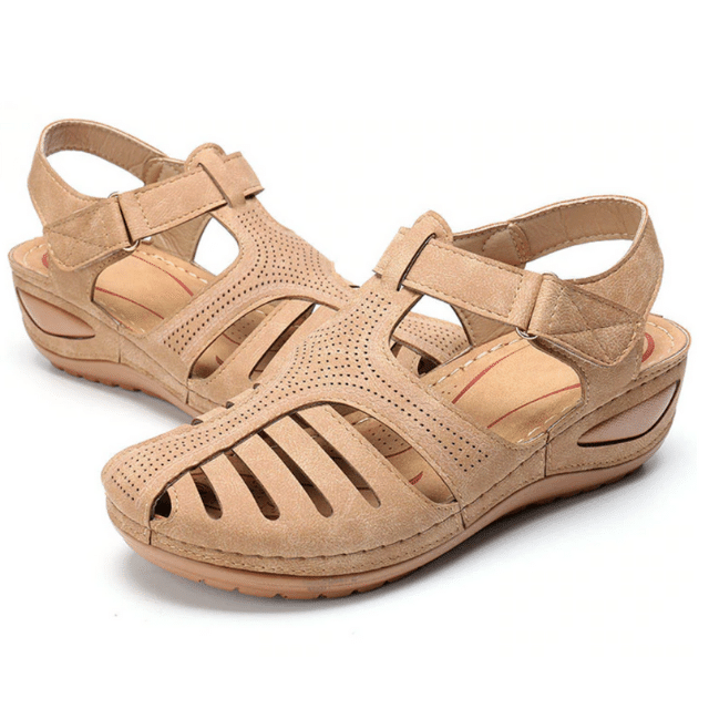 Women’s Comfort Sandals with Cut-Out Design and Adjustable Strap