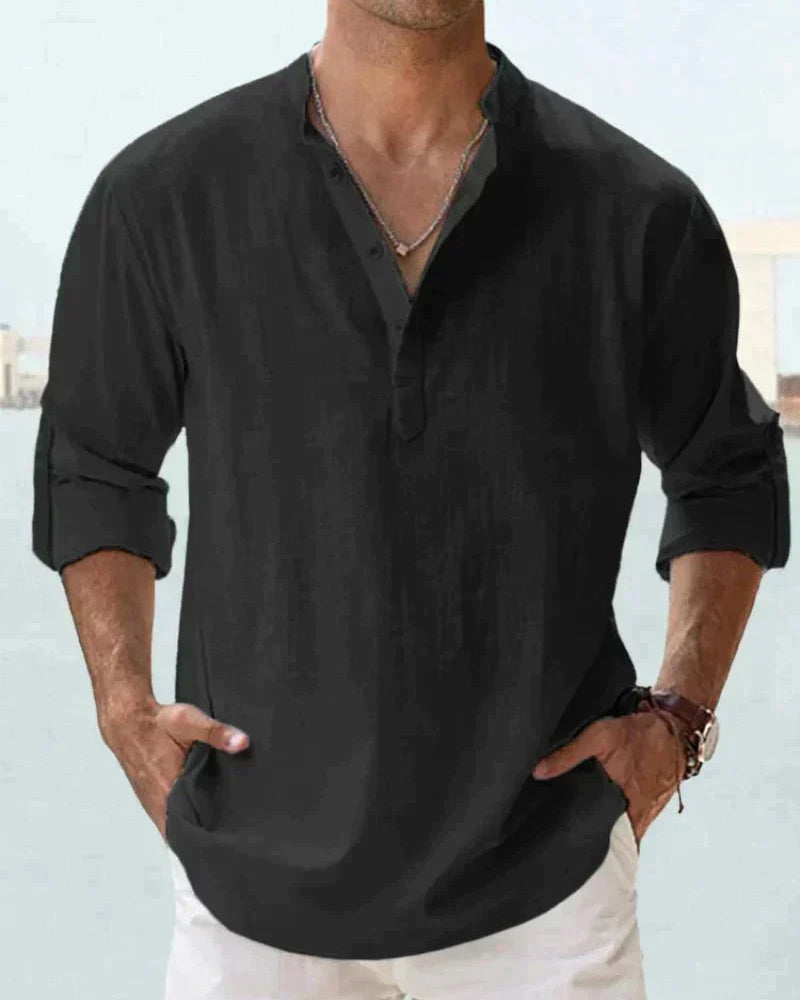 Men’s Henley Long Sleeve Casual Shirt