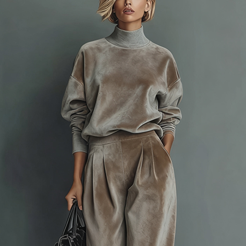 Women's Sporty Casuals for Fall and Winter Made from Warm Velvet Material
