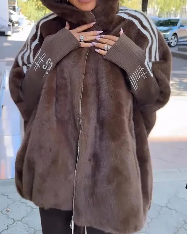 Women's Jacket | with Fur and Hood in Loose Fit