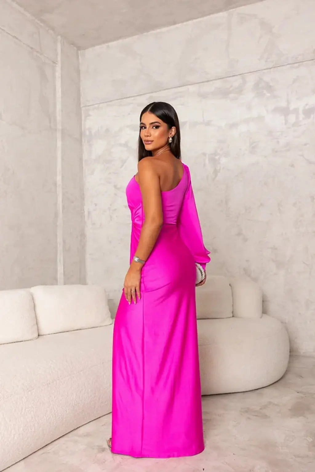 Women’s Elegant One-Shoulder Evening Dress
