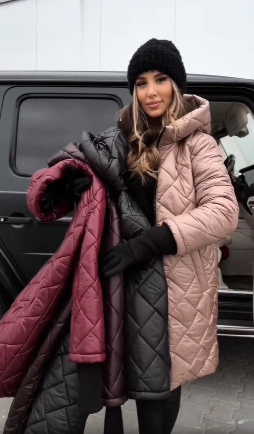 Women's Winter Quilted Jacket with High Collar