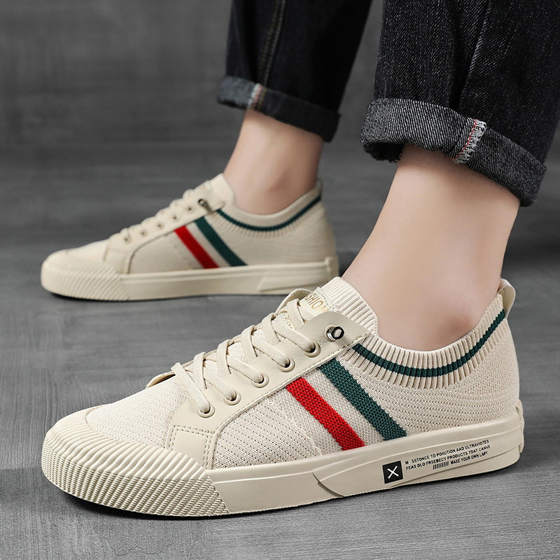 Sneakers with Laces and Knitted Sporty Look