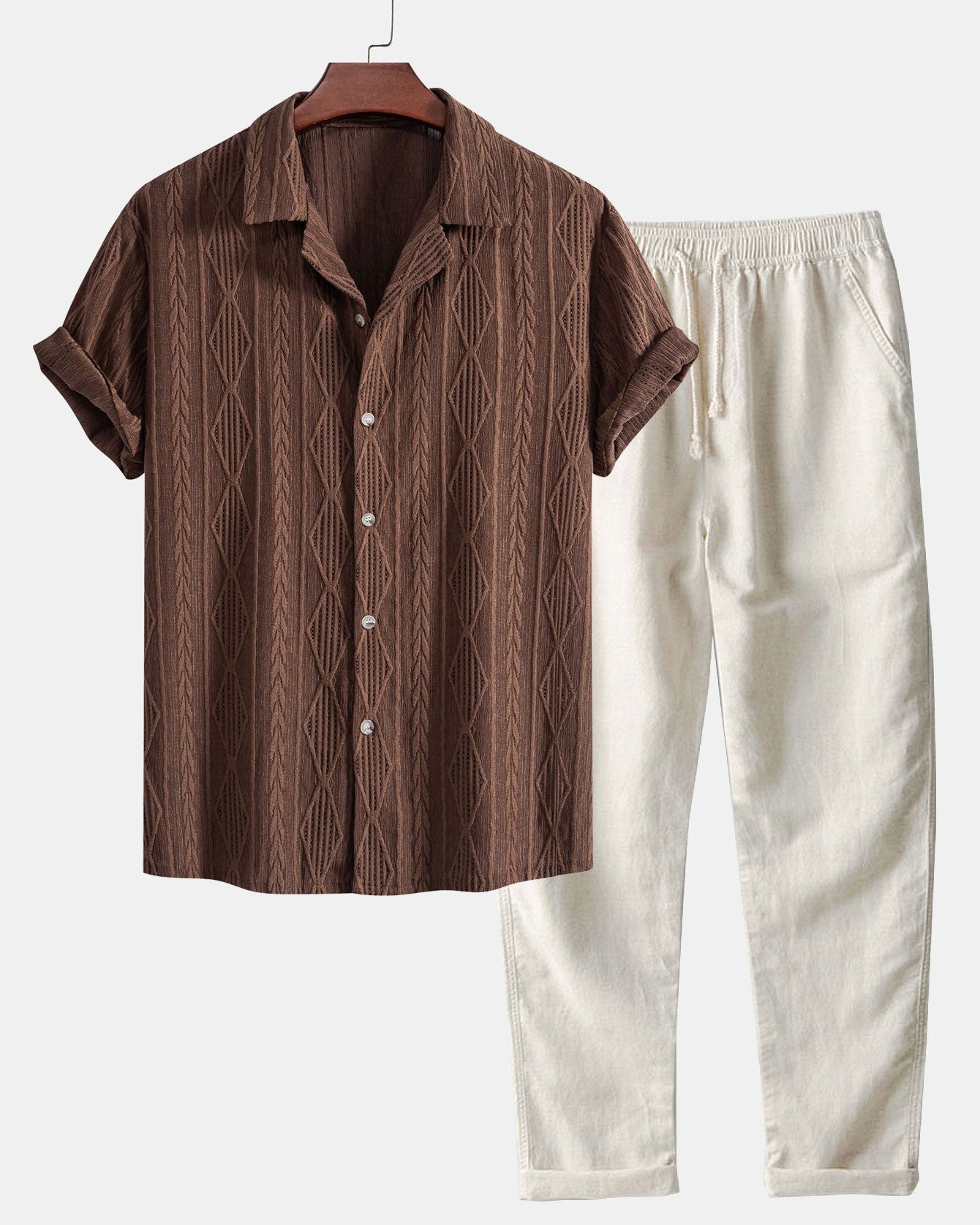 Men’s Summer Set – Patterned Shirt & Linen Pants