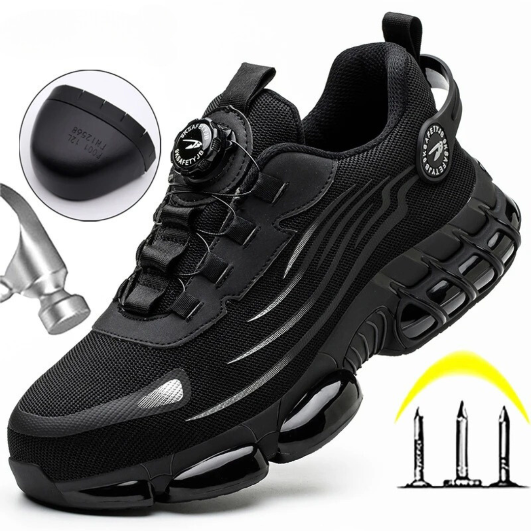 Safety Shoes with Thick Sole and Sporty Mesh Look