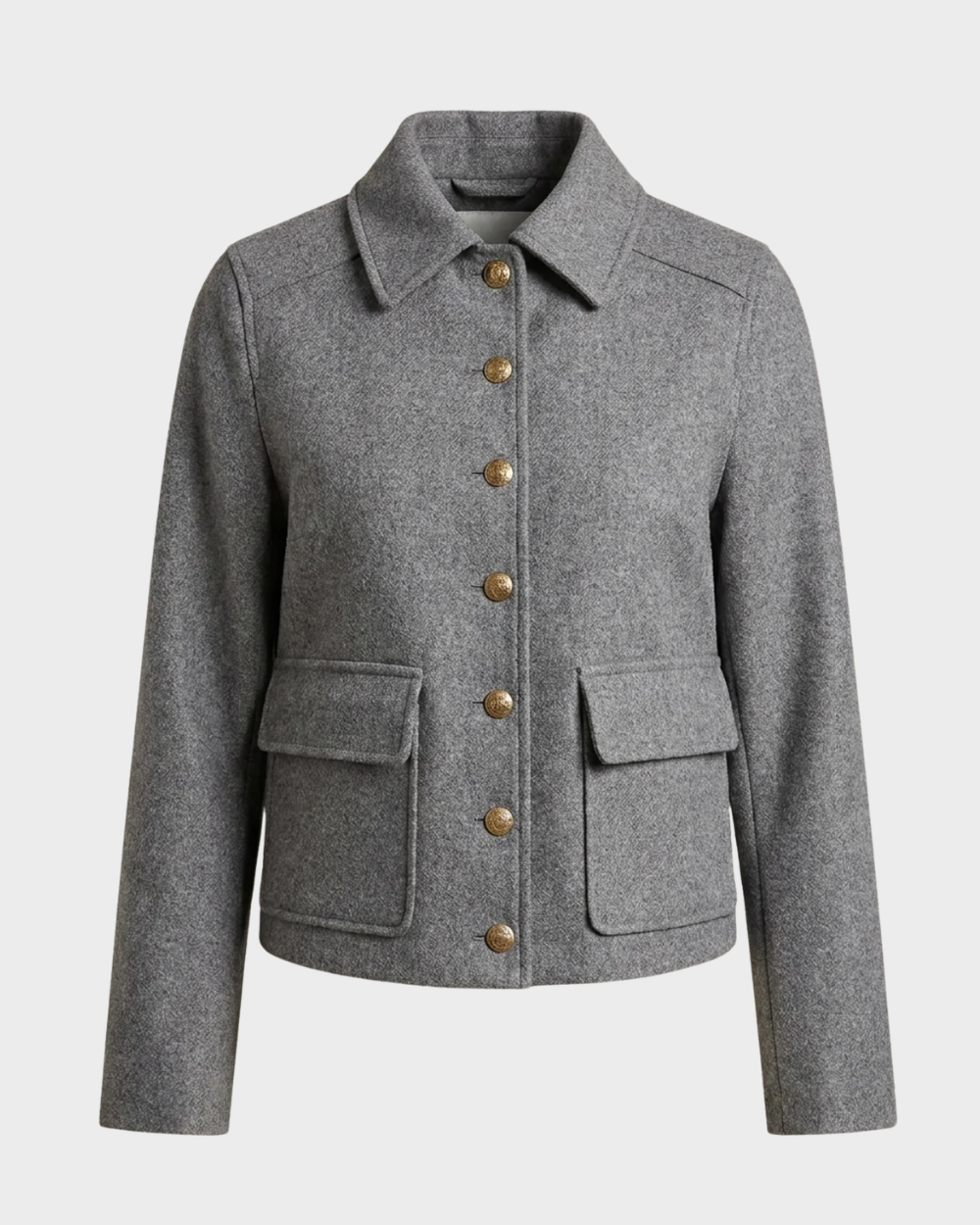 Claire | Women's Cropped Button Front Bomber Jacket