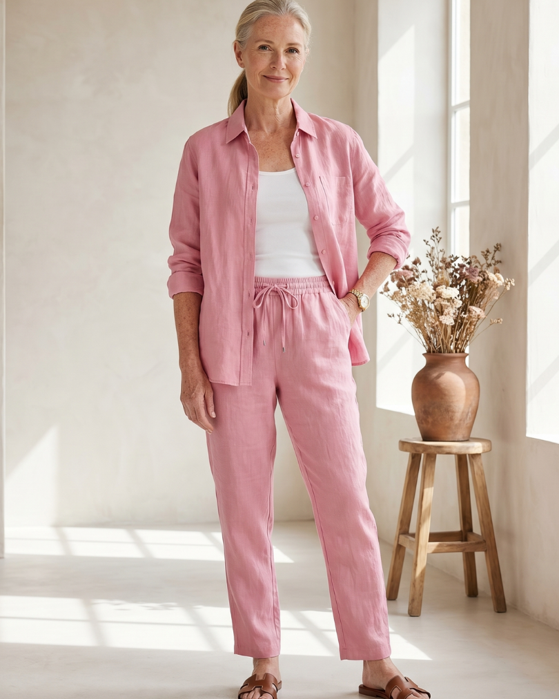 Noor | Long Sleeve Shirt Tapered Pants Set
