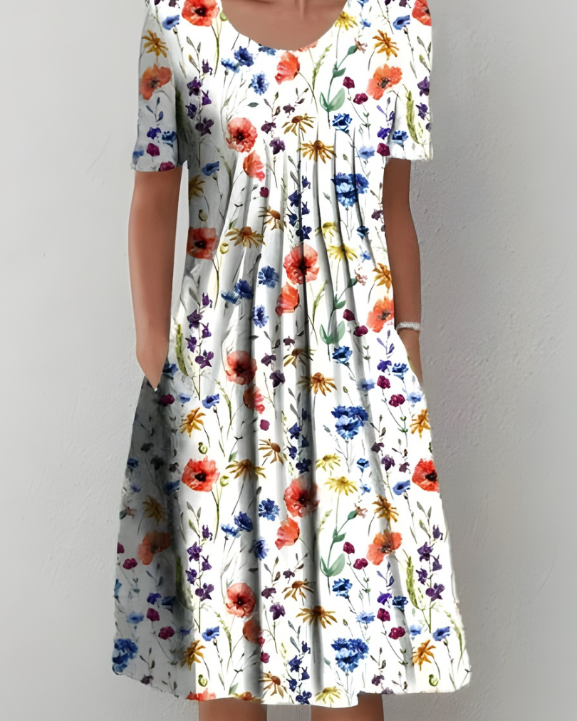 Lefèvre™ Pleated Floral Dress