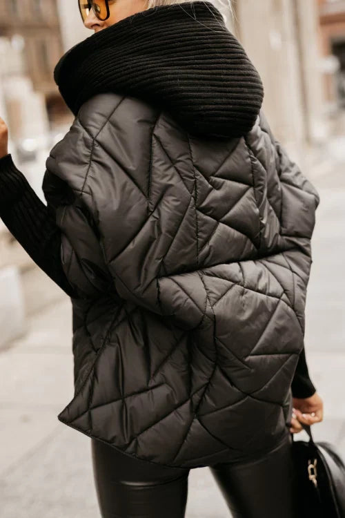Women's Quilted Vest | Buttoned with a High Collar