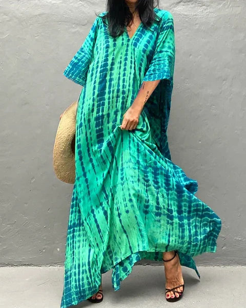 Women’s Caftan Printed Flowing Relaxed Fit Summer Maxi Dress