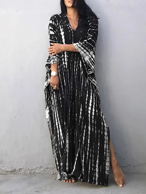 Women’s Caftan Printed Flowing Relaxed Fit Summer Maxi Dress