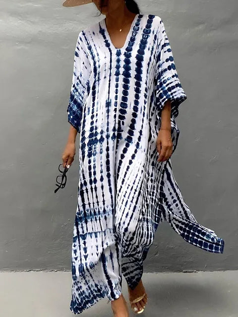 Women’s Caftan Printed Flowing Relaxed Fit Summer Maxi Dress