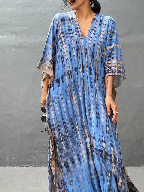 Women’s Caftan Printed Flowing Relaxed Fit Summer Maxi Dress