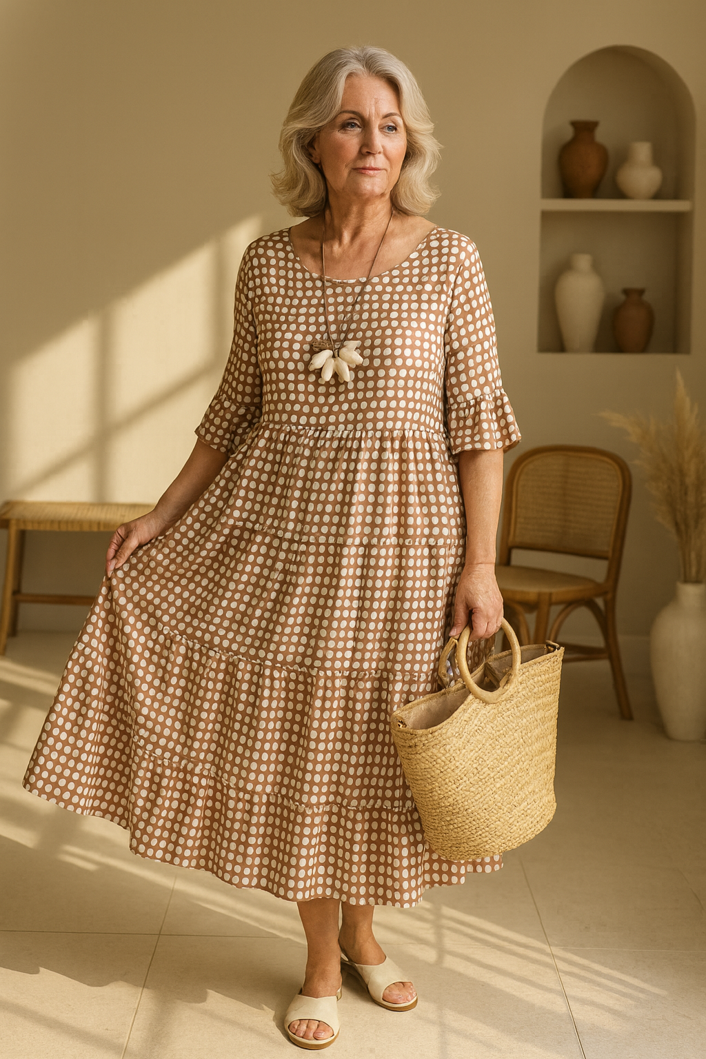 Zara | Short Sleeve Midi Dress