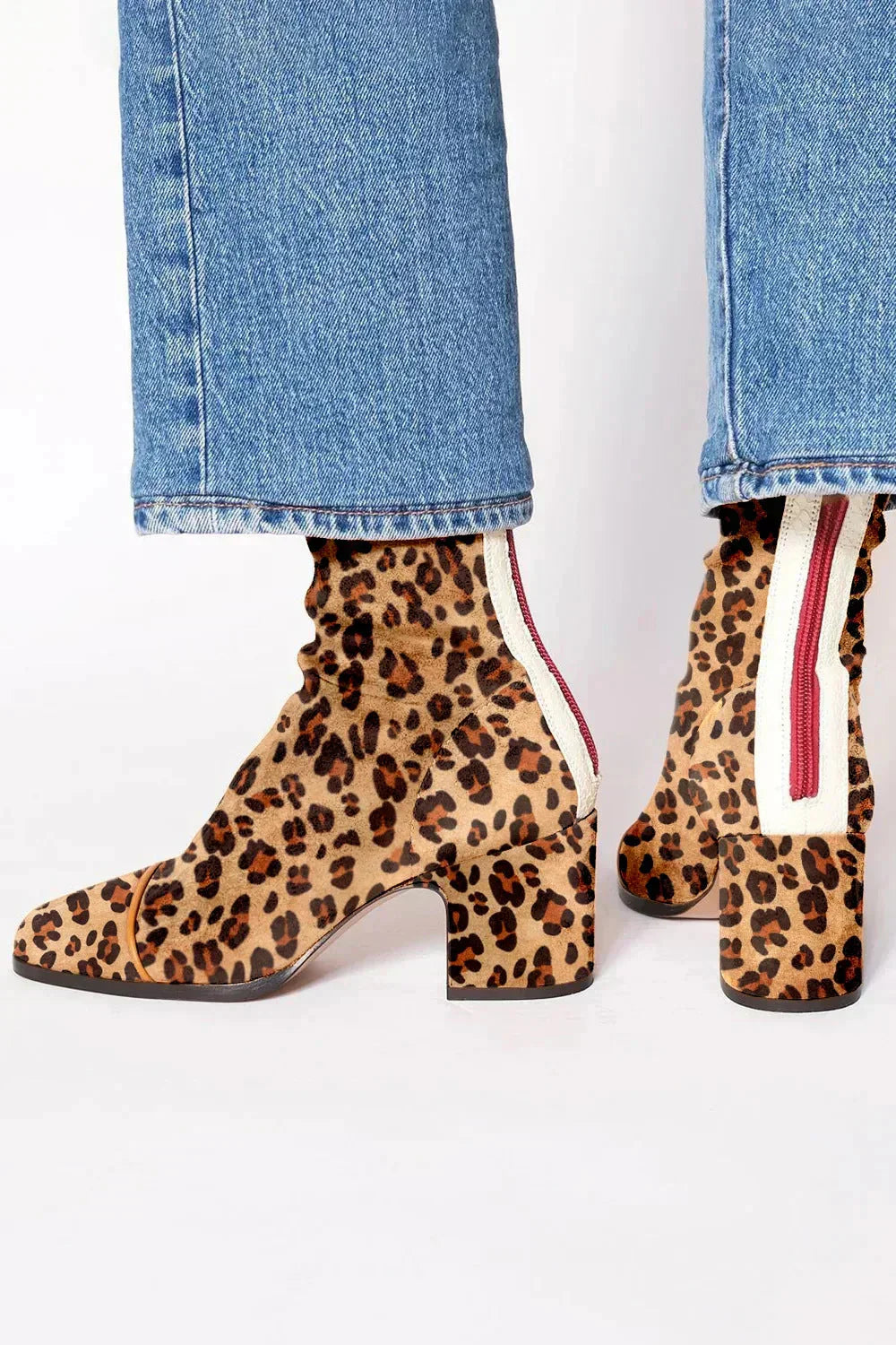 Women's ankle boots | suede heeled with a rounded toe