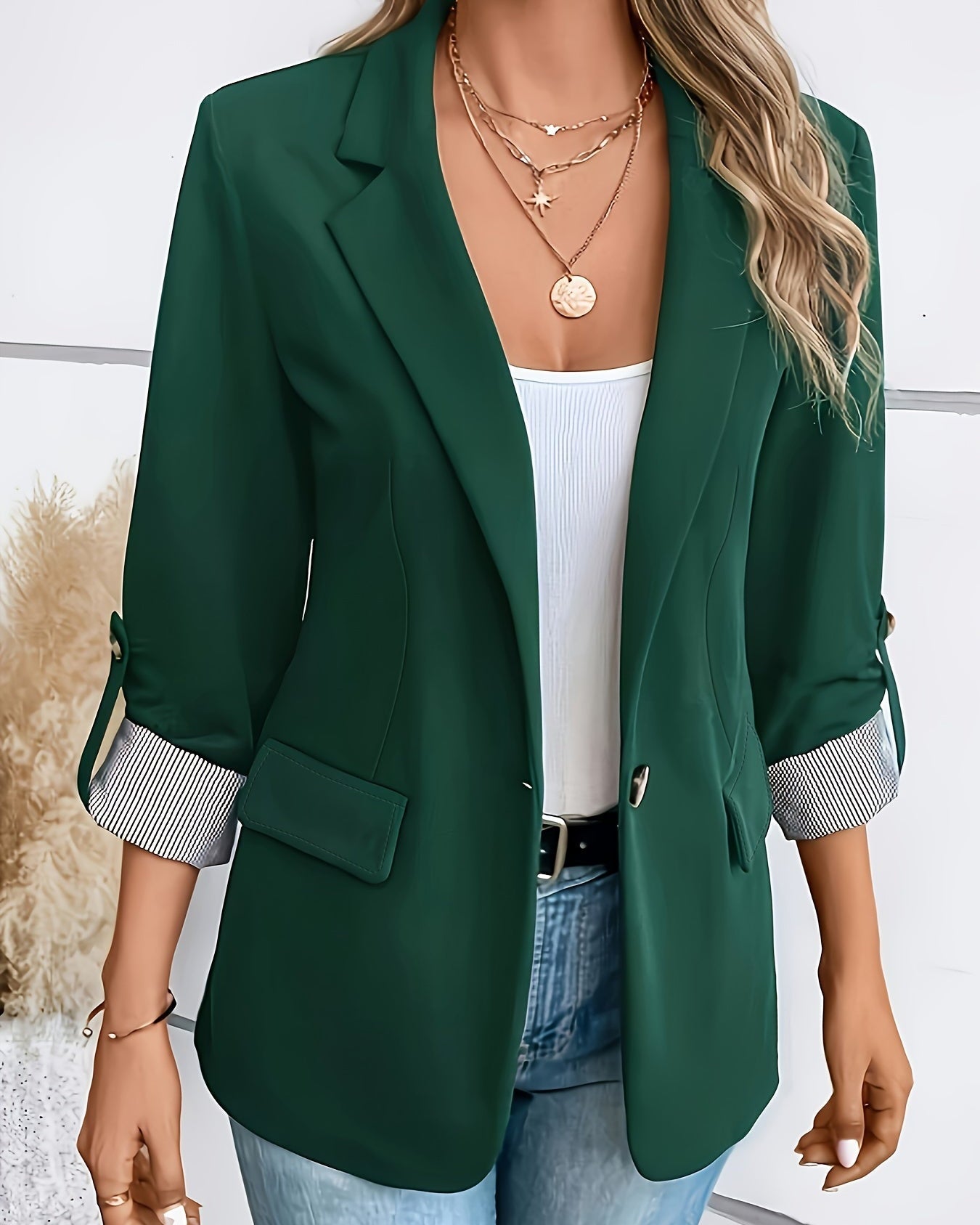 Women’s Casual Roll-Sleeve Blazer