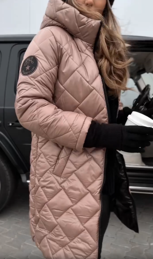 Women's Winter Quilted Jacket with High Collar