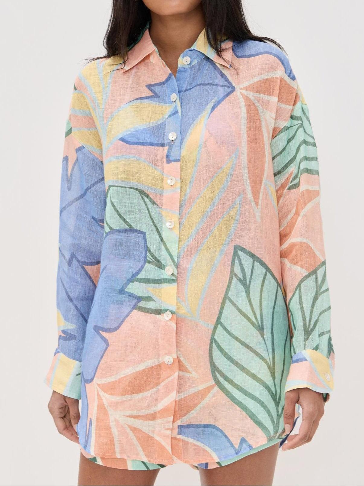 Amandine | Tropical Leaf Printed Set
