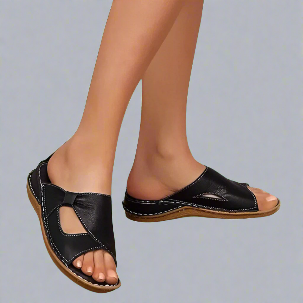 Women’s Comfortable Slip-On Sandals with Open-Toe Design