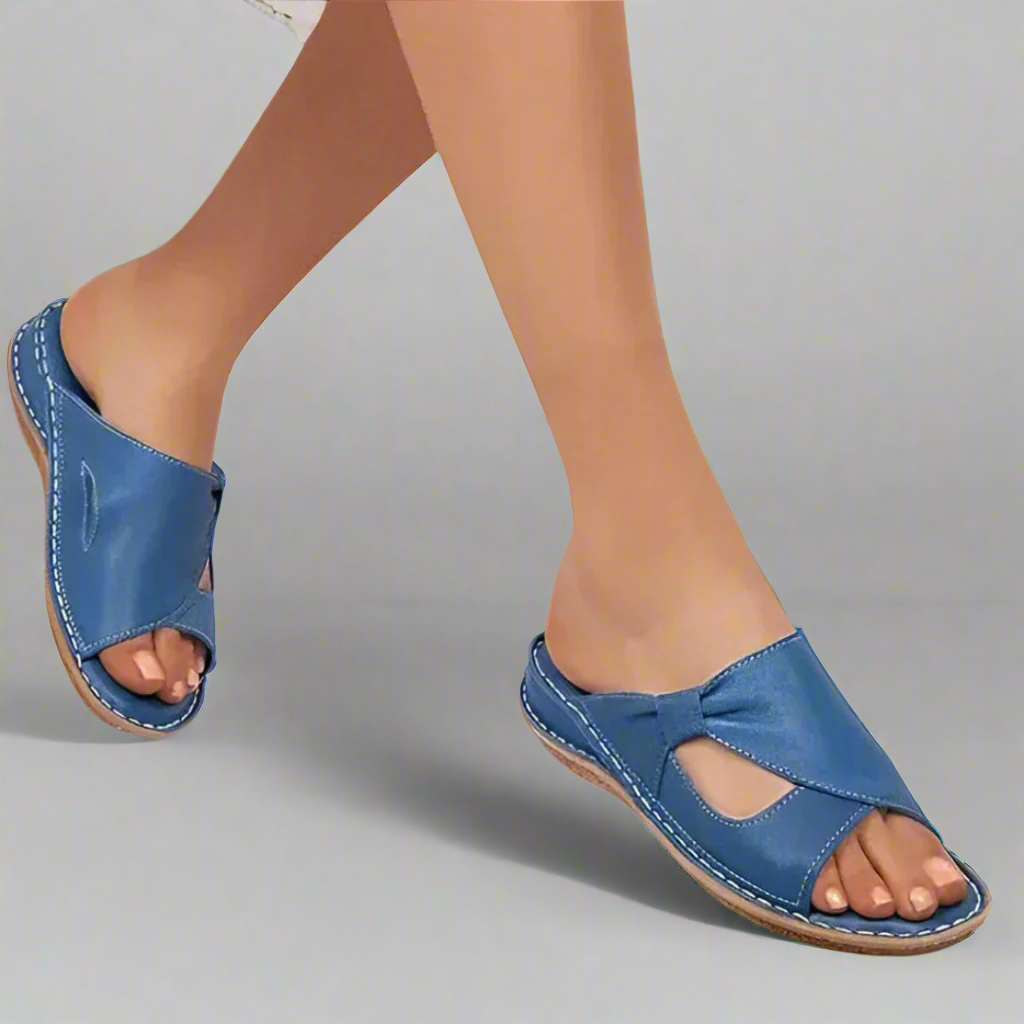 Women’s Comfortable Slip-On Sandals with Open-Toe Design