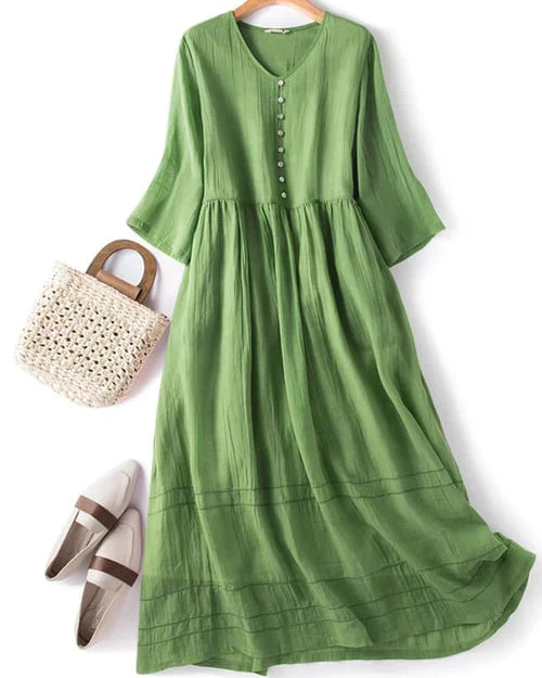 Women’s Elegant Button-Front Maxi Dress