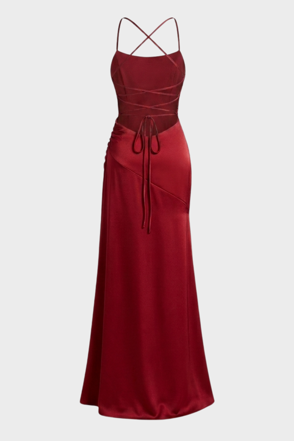 Adelphia | Cherry Lacquer Ruffle Maxi Dress