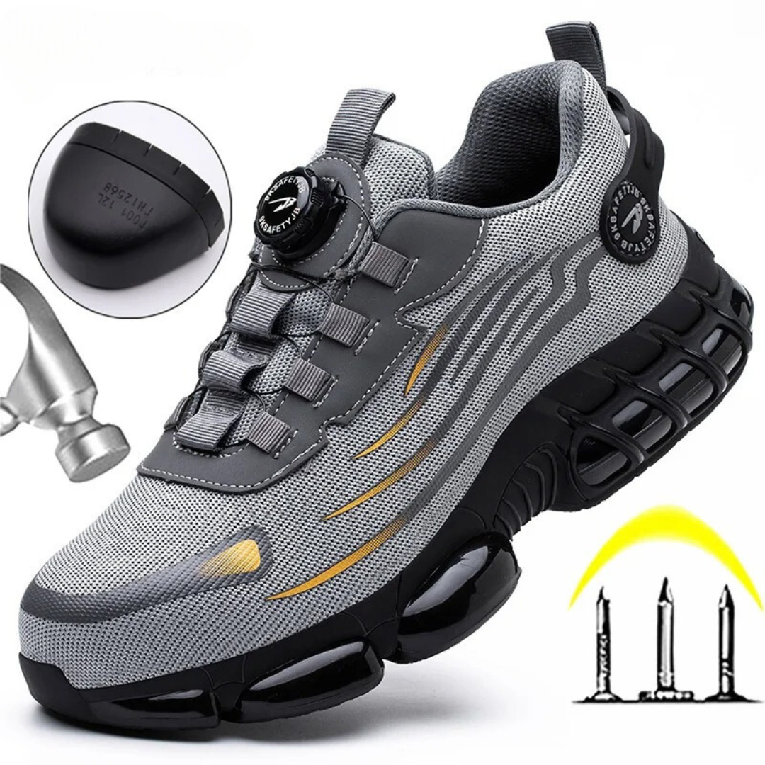 Safety Shoes with Thick Sole and Sporty Mesh Look