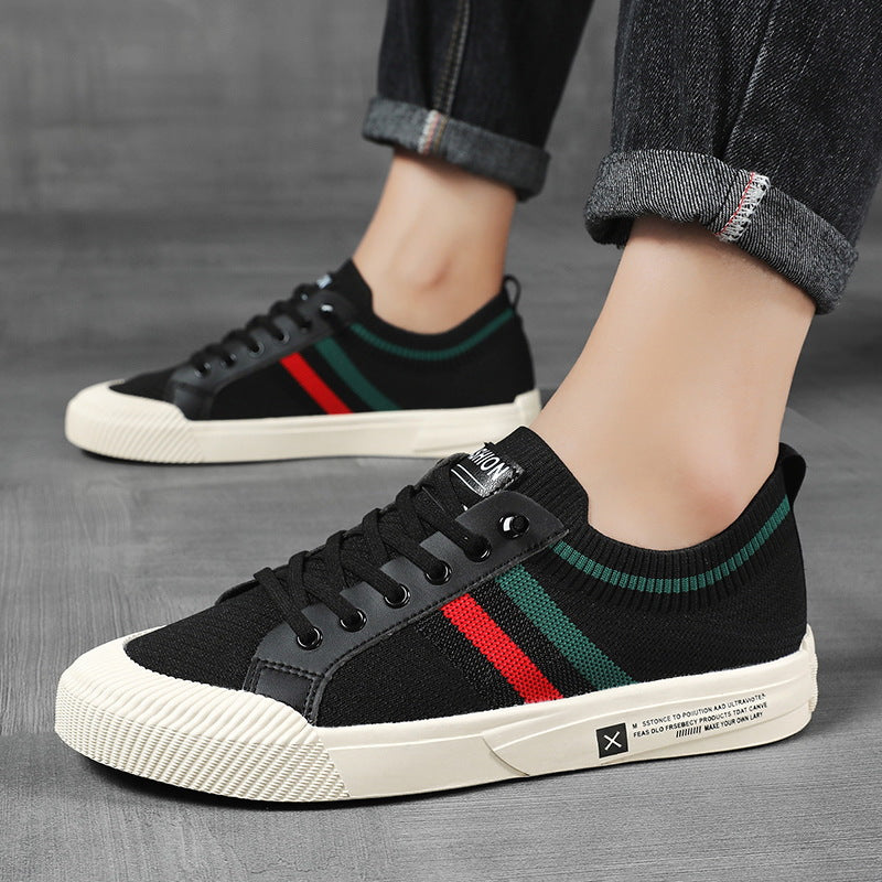 Sneakers with Laces and Knitted Sporty Look
