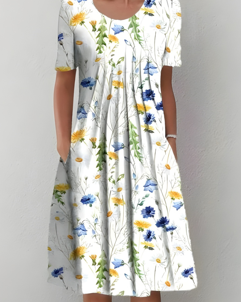 Lefèvre™ Pleated Floral Dress