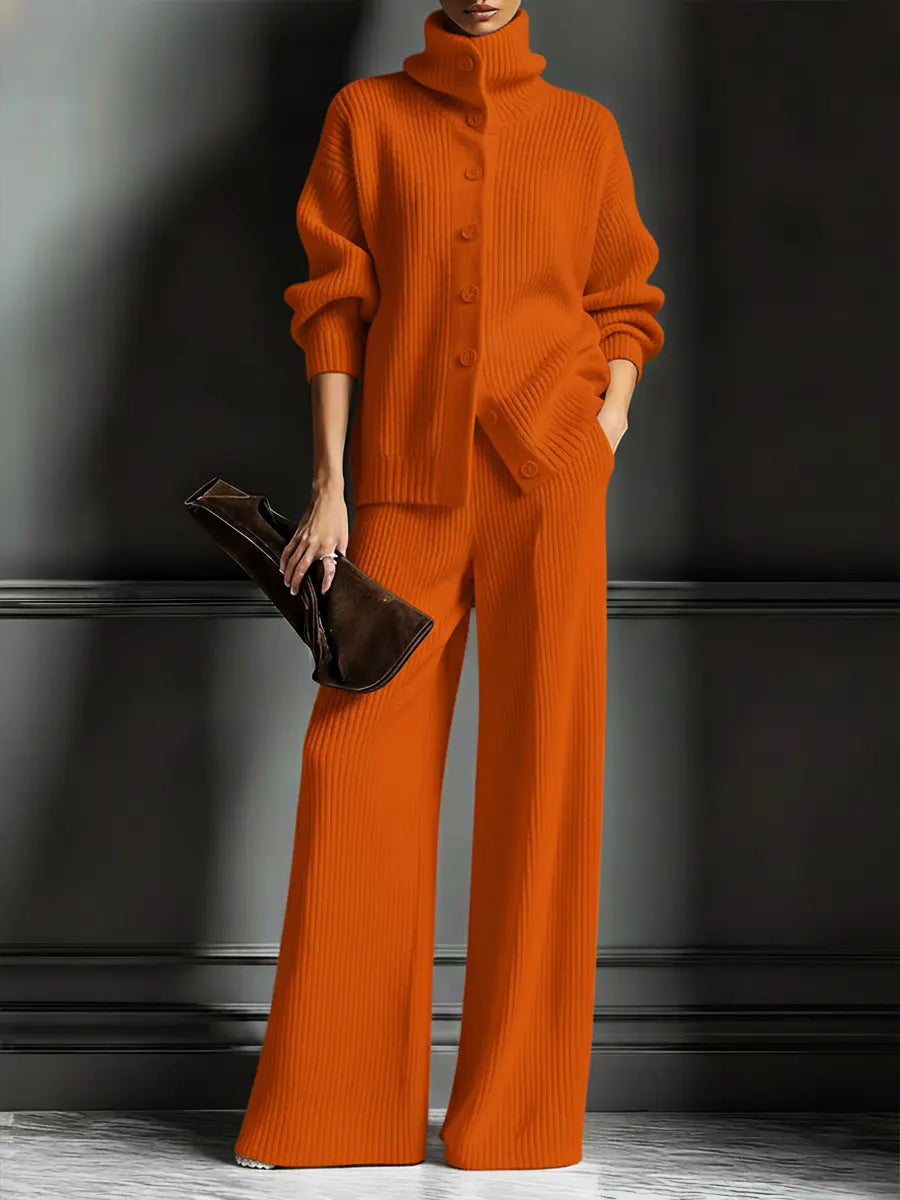 Women's Cozy Cardigans and Pants - Two-Piece Set