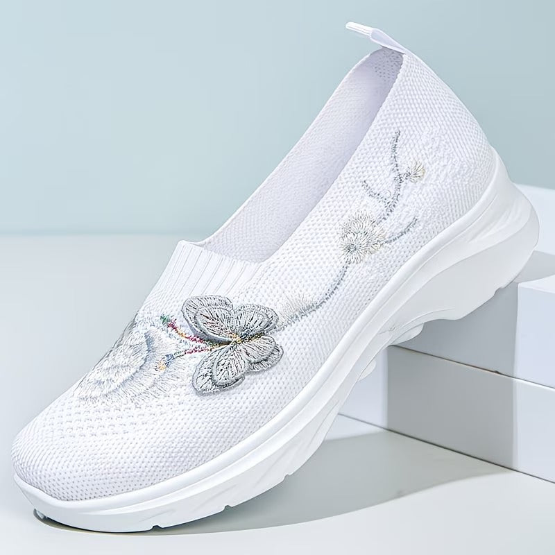 Lavinia | Embroidered Loafers with Butterfly Detail