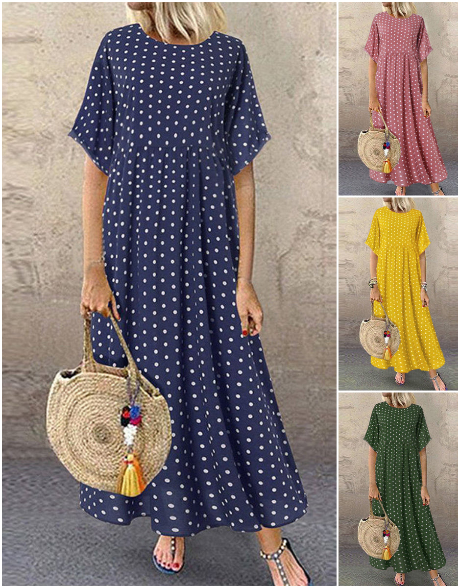 Jaeli | Boho Maxi Dress with Dots