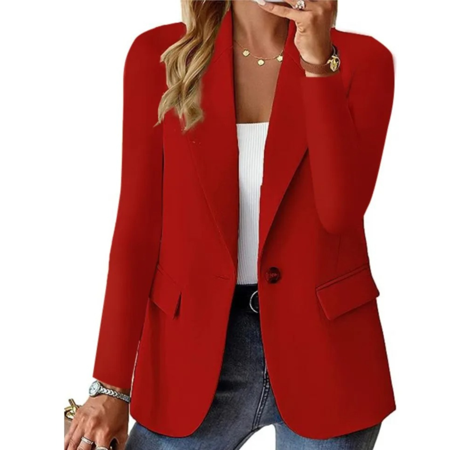 Women’s Elegant Single-Button Blazer