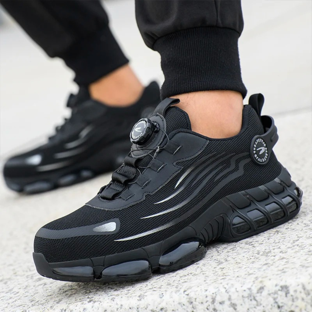 Safety Shoes with Thick Sole and Sporty Mesh Look